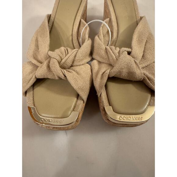 Jimmy Choo Avenue Ballet Pink Wedge Sandal - Size 8 - Picture 6 of 11